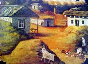 Niko Pirosmanashvili Village oil on canvas